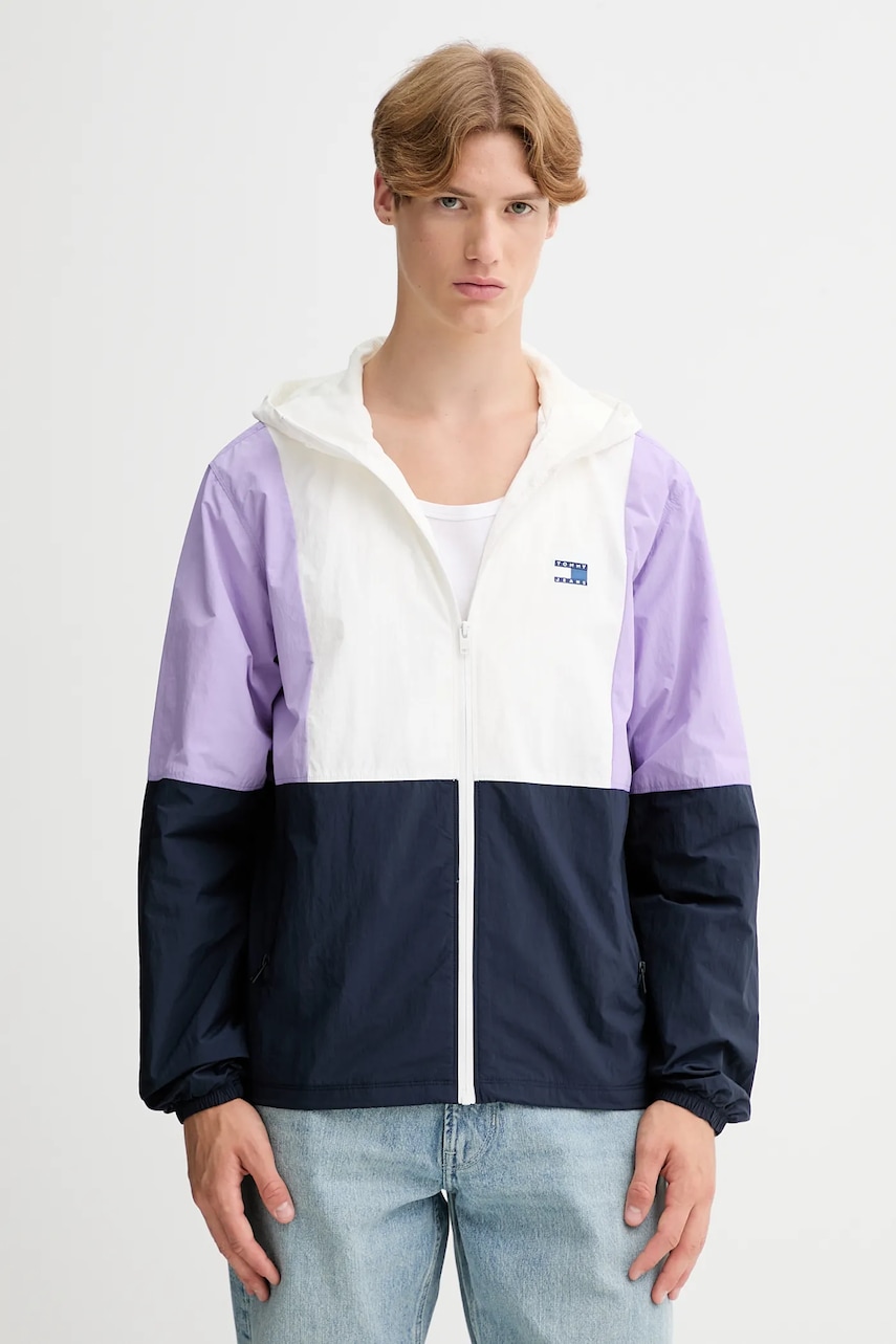 Levně Bunda Tommy Jeans tmavomodrá barva, přechodná, DM0DM21393