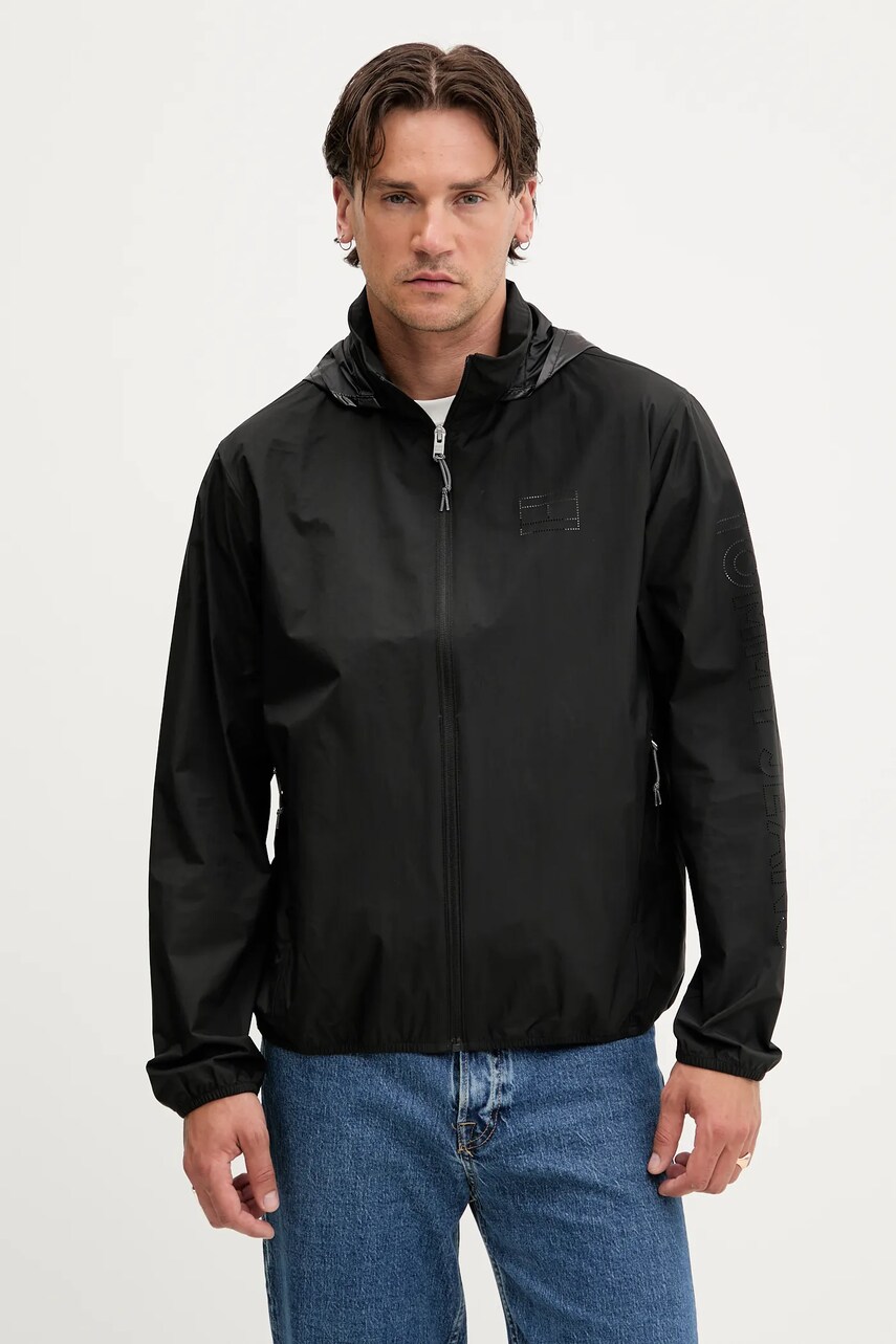 Tommy Jeans geacă culoarea negru, de tranzitie, DM0DM21680