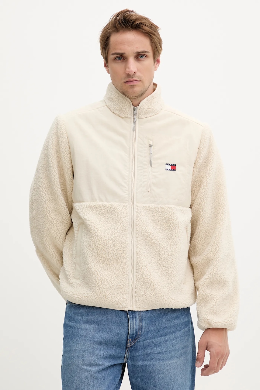 Tommy Jeans geacă culoarea bej, de tranziție, DM0DM21682