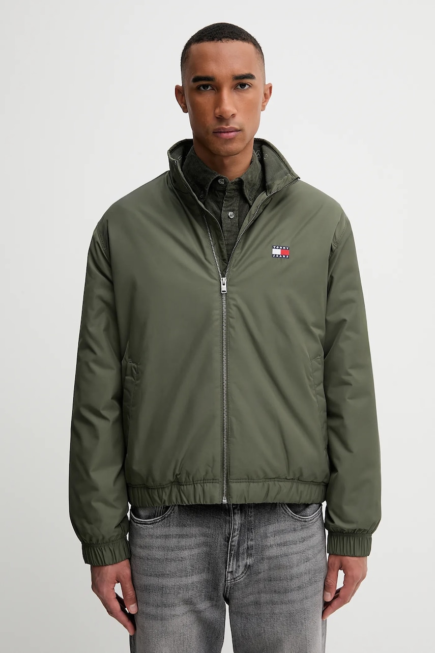 Tommy Jeans geacă culoarea verde, de tranziție, DM0DM21936