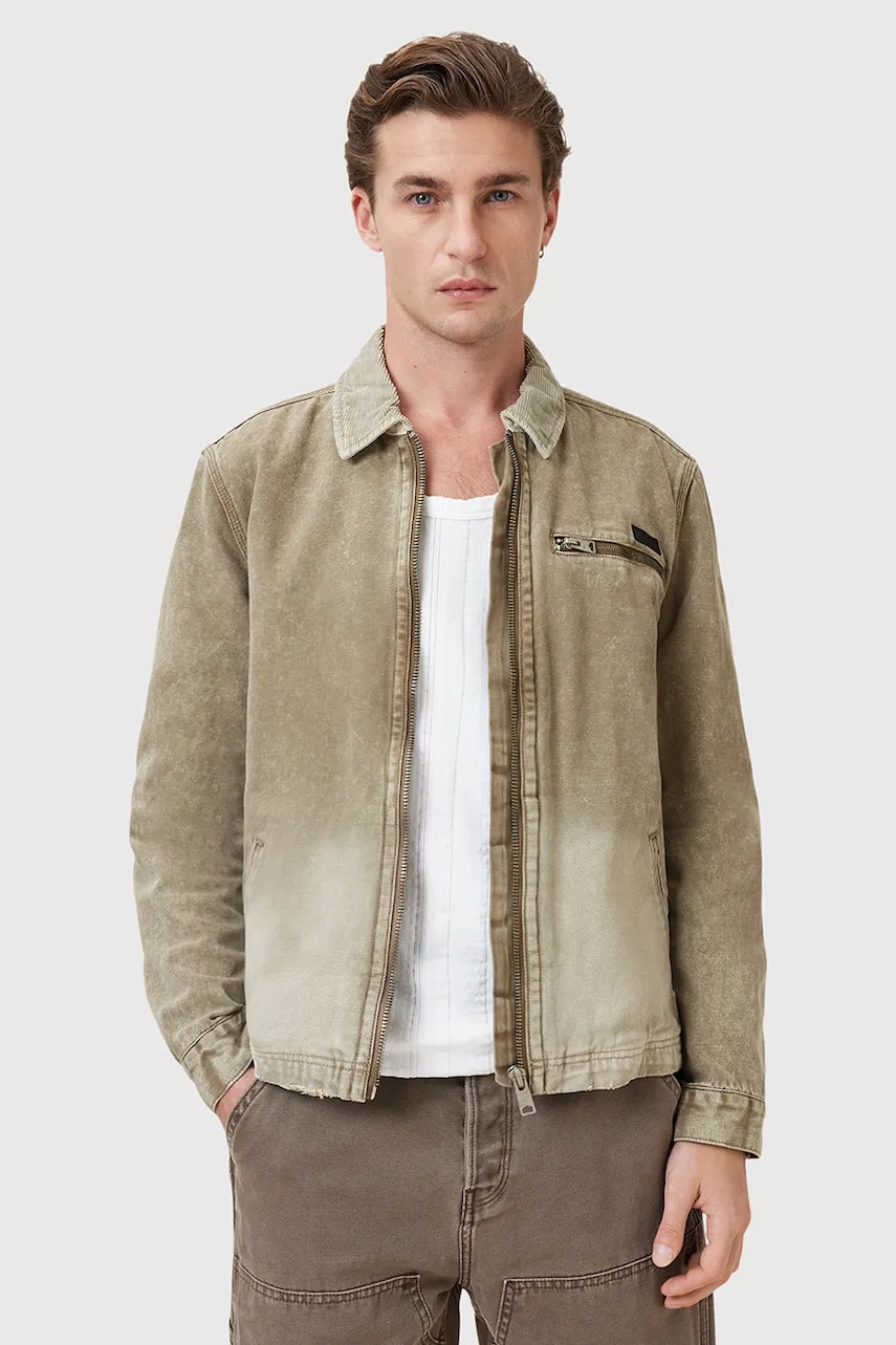 AllSaints jacheta de bumbac ROTHWELL culoarea bej, de tranzitie, M013OC