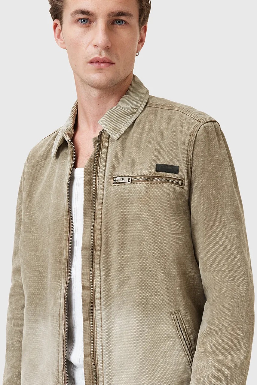 Хлопковая куртка AllSaints ROTHWELL цвет бежевый переходная M013OC