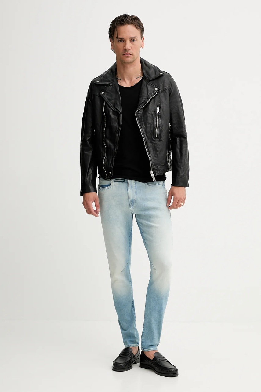 Кожаная куртка AllSaints COMET цвет чёрный переходная M021LC