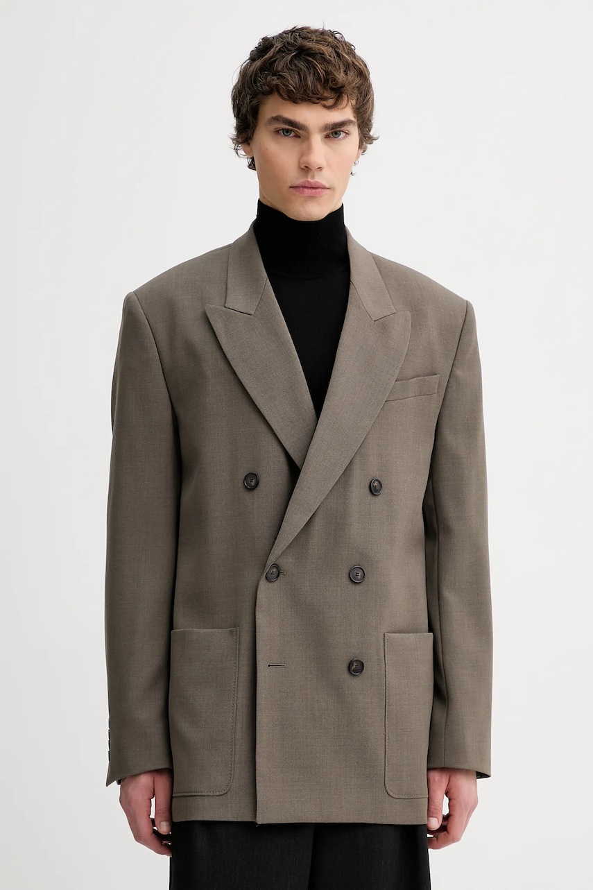 Filippa K jachetă cu lână culoarea maro, 31234