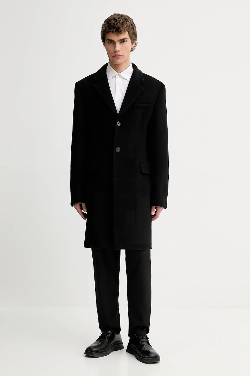 Filippa K haină cu lână culoarea negru, 31659