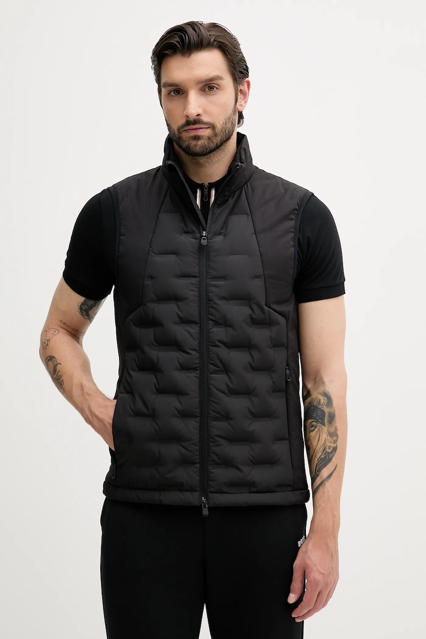 BOSS Green vestă culoarea negru, de iarnă, 50541053