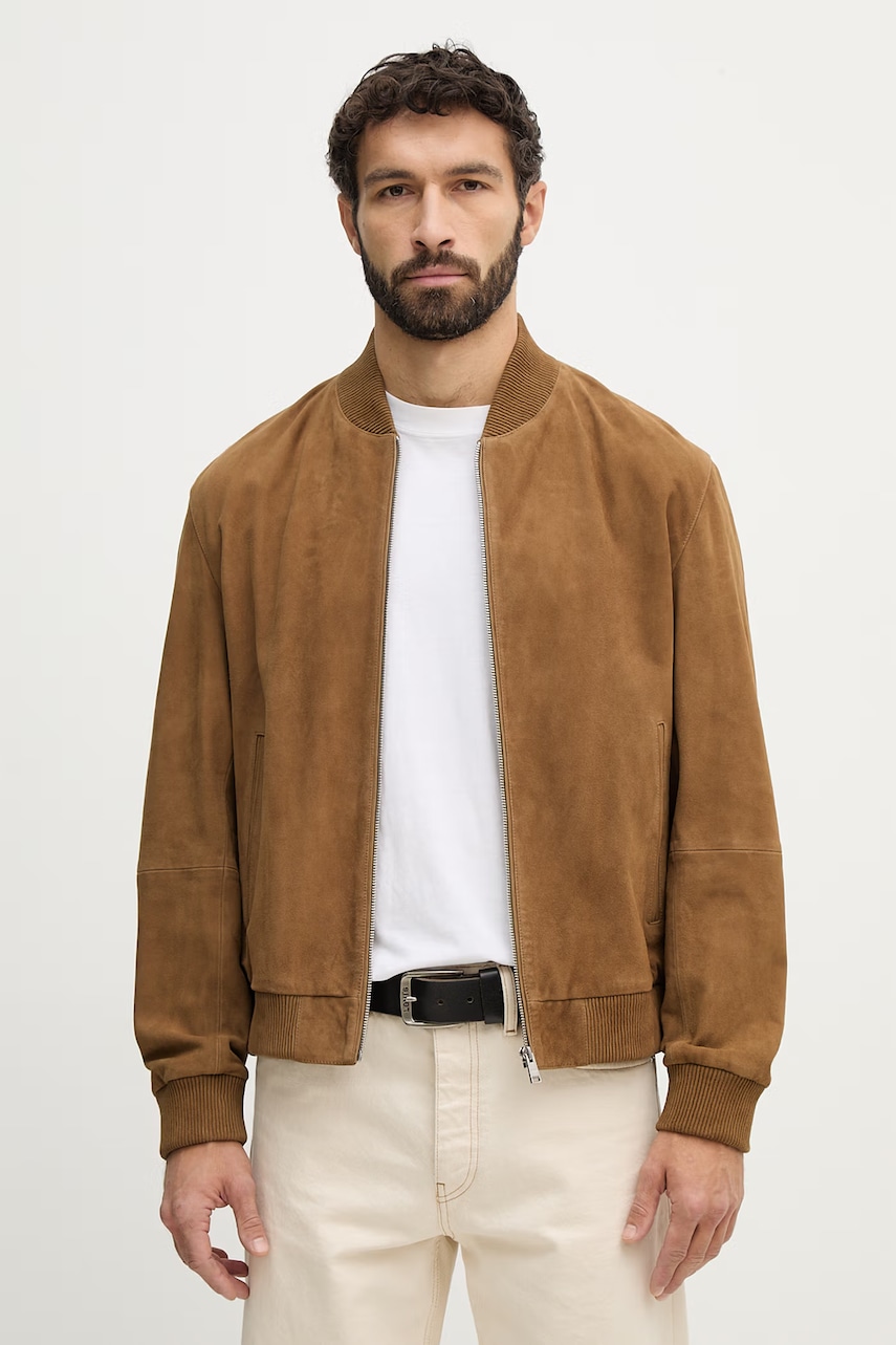 BOSS jahcetă bomber din piele intoarsa H-Muller