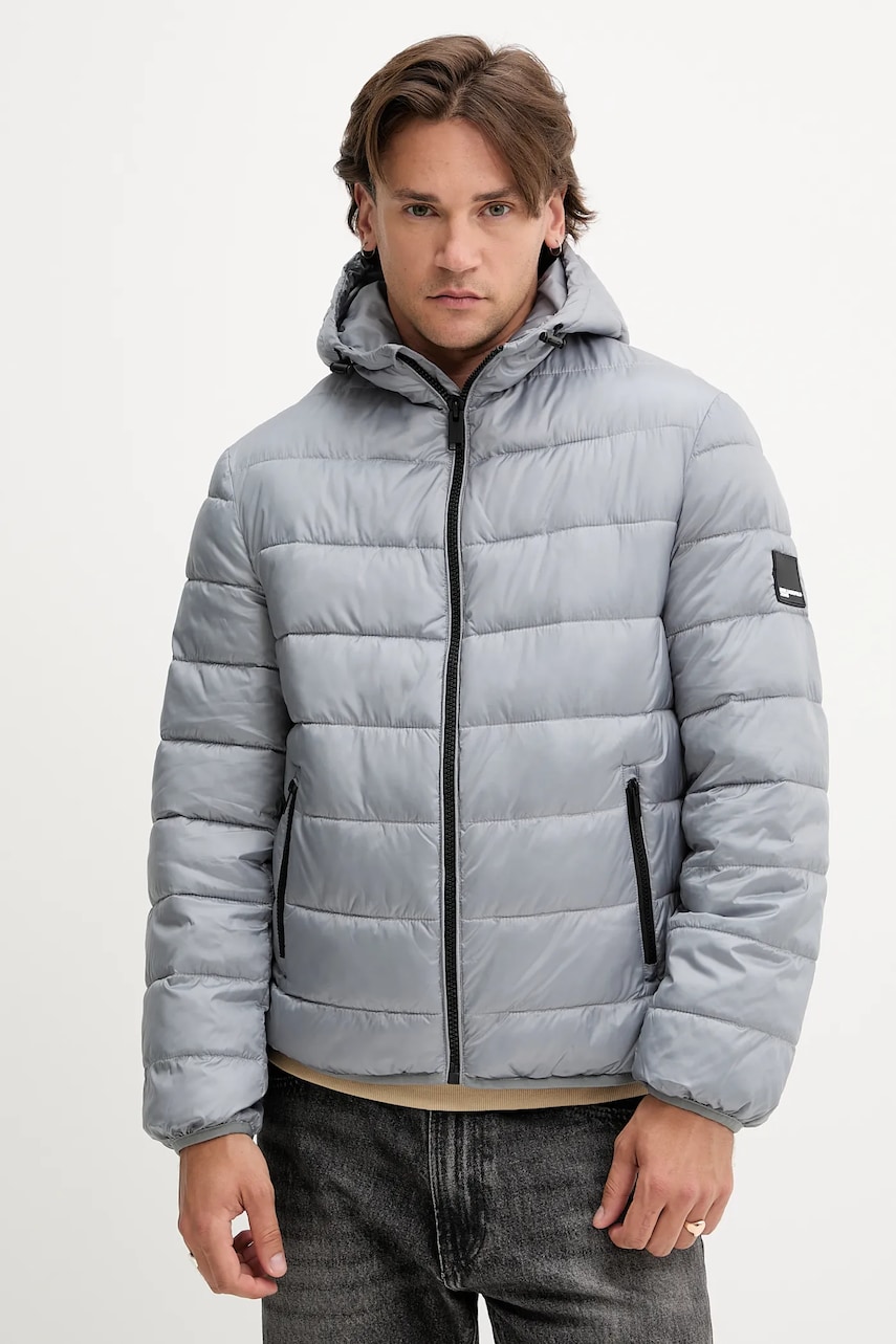 Karl Lagerfeld Jeans geacă culoarea gri, de tranzitie, A3M15036