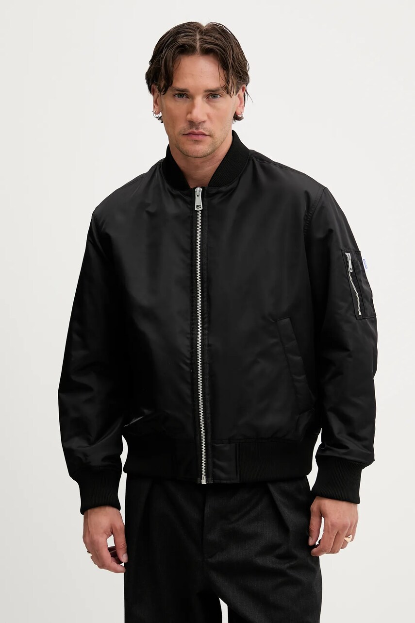 Hugo Blue geaca bomber culoarea negru, de iarna, 50548696