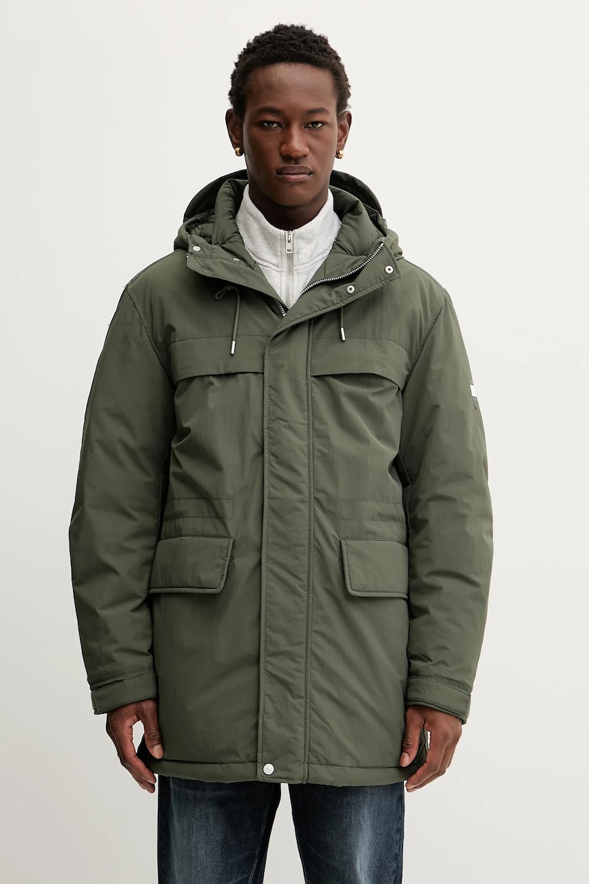 Tommy Jeans hanorac culoarea verde, de iarnă, DM0DM22251