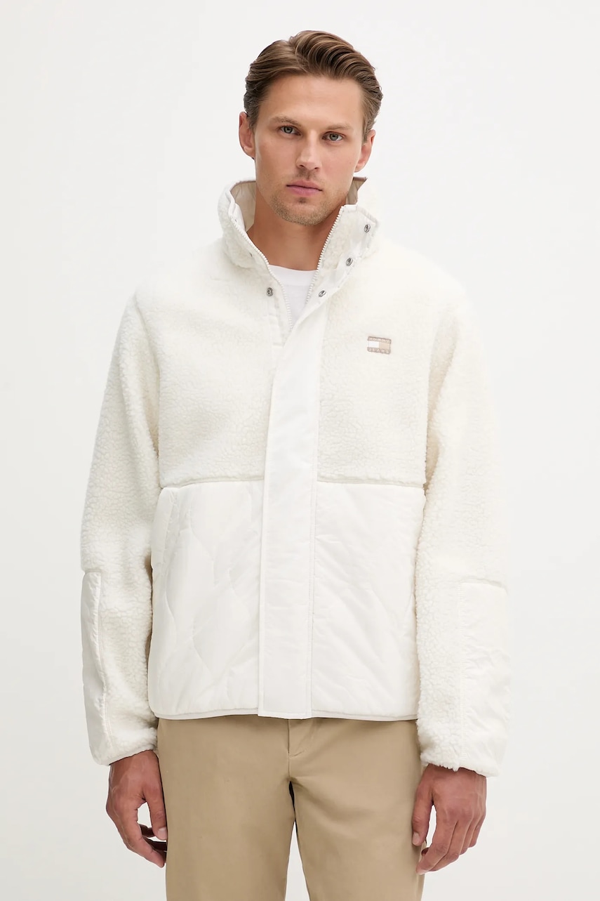 Levně Bunda Tommy Jeans béžová barva, přechodná, DM0DM22066