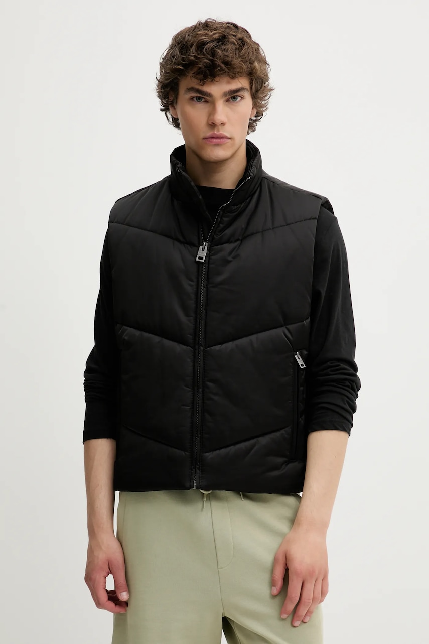 HUGO vestă culoarea negru, de tranziție, 50541591