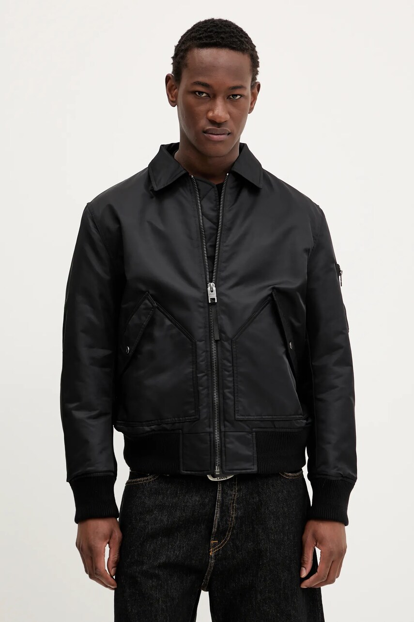 HUGO geaca culoarea negru, de tranzitie, 50541604