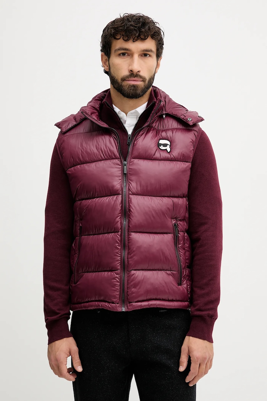 Karl Lagerfeld geacă culoarea bordo, de iarna, 554590.505023