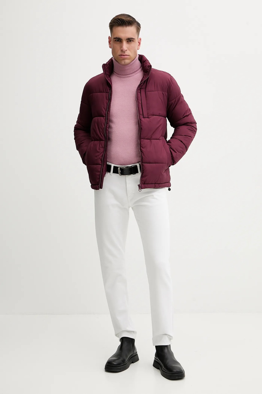 Куртка United Colors of Benetton цвет бордовый демисезонная 2NBPUN06J