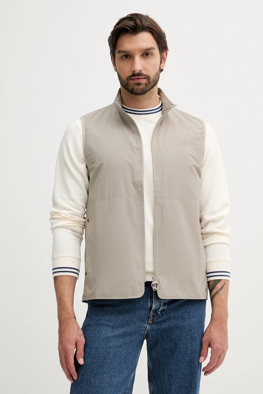 Barbour vestă RYE culoarea bej, de tranziție, MGI0288
