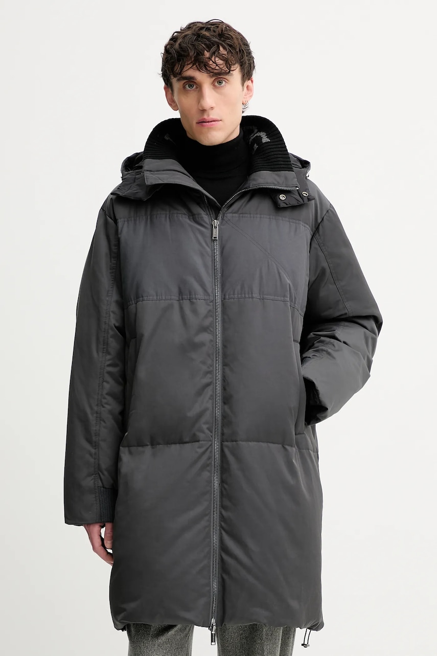 Iceberg geacă de puf culoarea gri, de iarnă, J020 6404