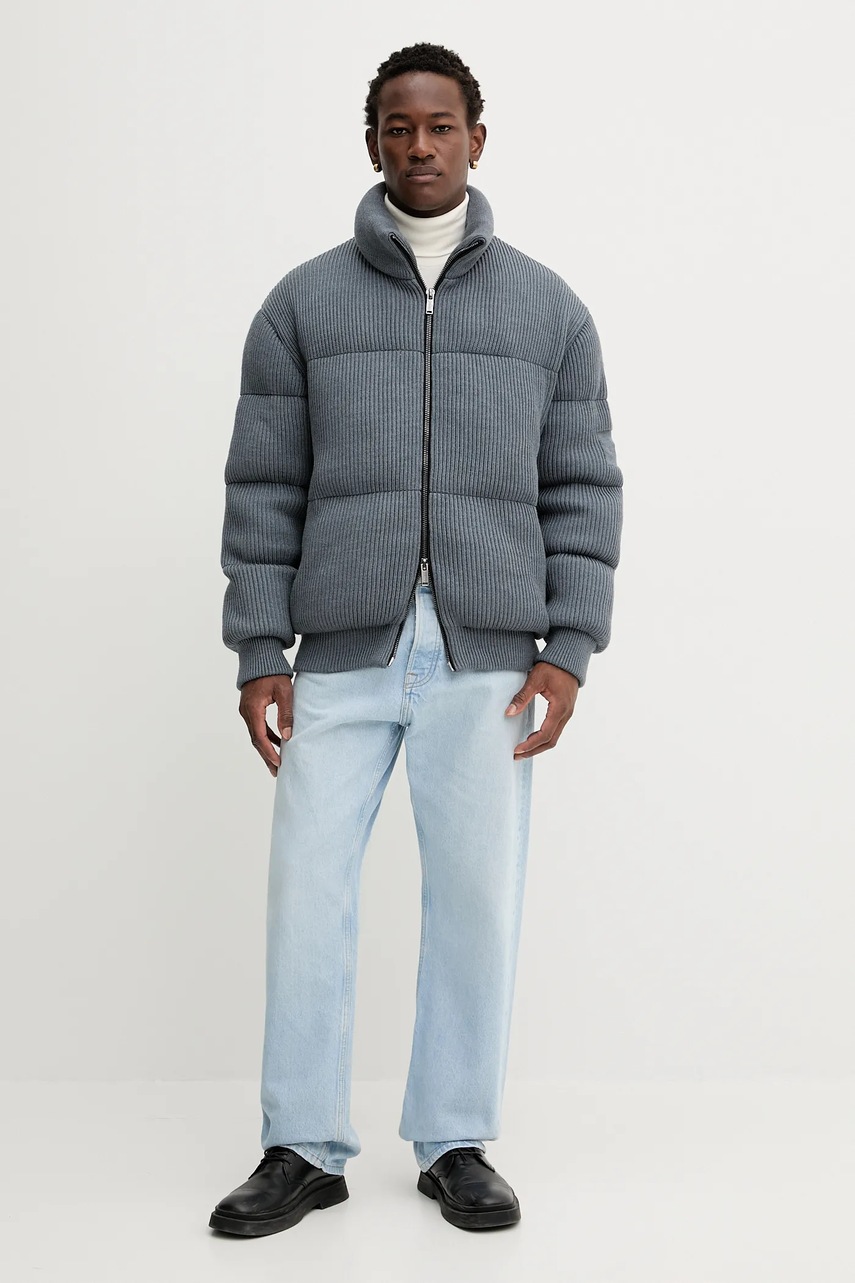 Μπουφάν με προσθήκη μάλλινου υφάσματος Iceberg χρώμα: γκρι, J060 9050 φωτογραφία