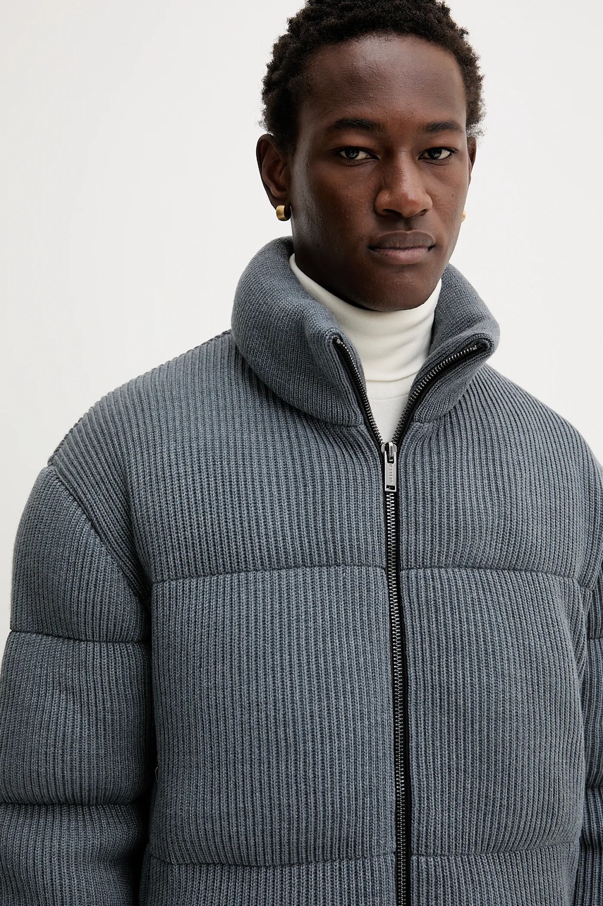 Μπουφάν με προσθήκη μάλλινου υφάσματος Iceberg χρώμα: γκρι, J060 9050 φωτογραφία