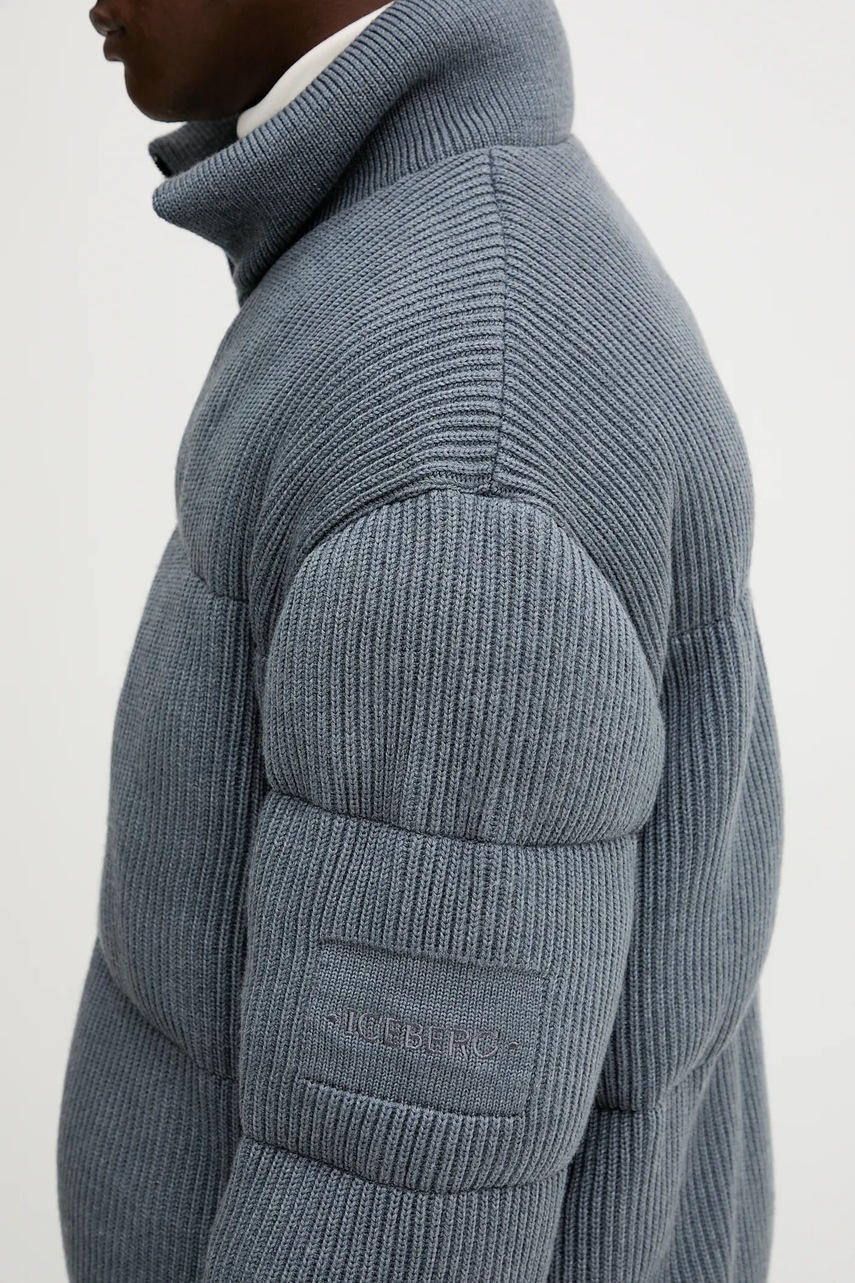 Μπουφάν με προσθήκη μάλλινου υφάσματος Iceberg χρώμα: γκρι, J060 9050 φωτογραφία