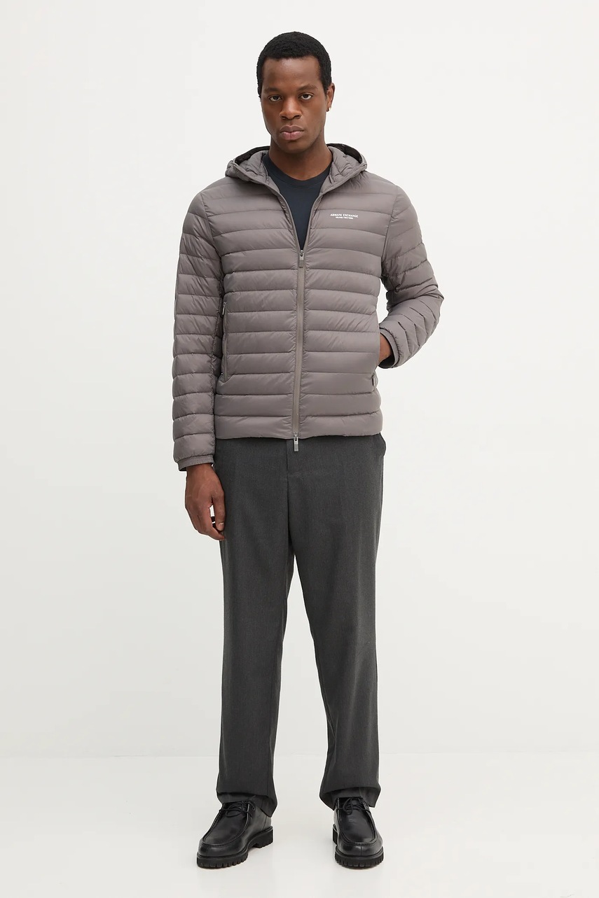 Пуховая куртка Armani Exchange цвет коричневый демисезонная XM001577 AF16927