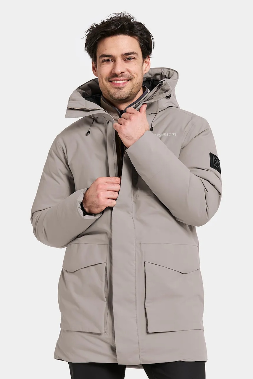 Levně Bunda Didriksons AKILLES šedá barva, zimní, 505964