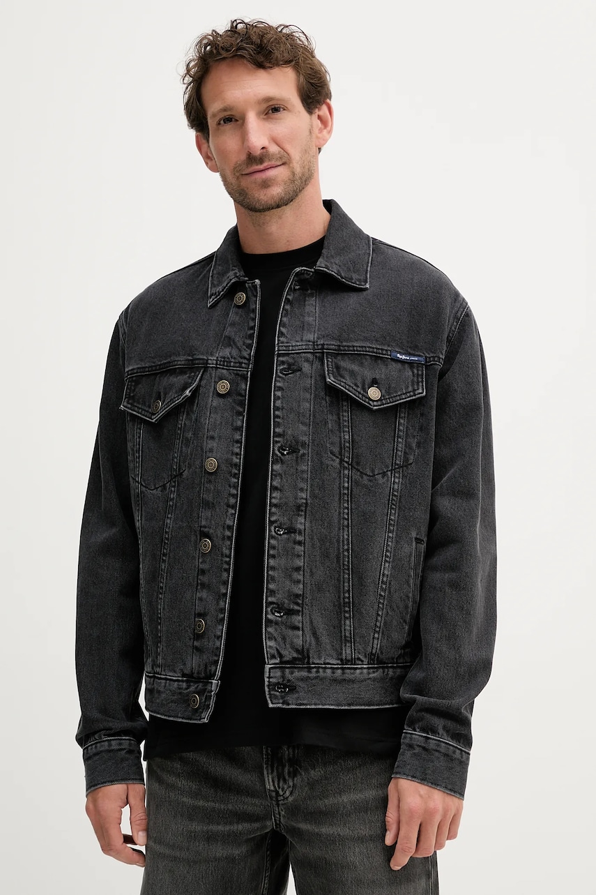 Levně Džínová bunda Pepe Jeans černá barva, přechodná, PM4027159U0