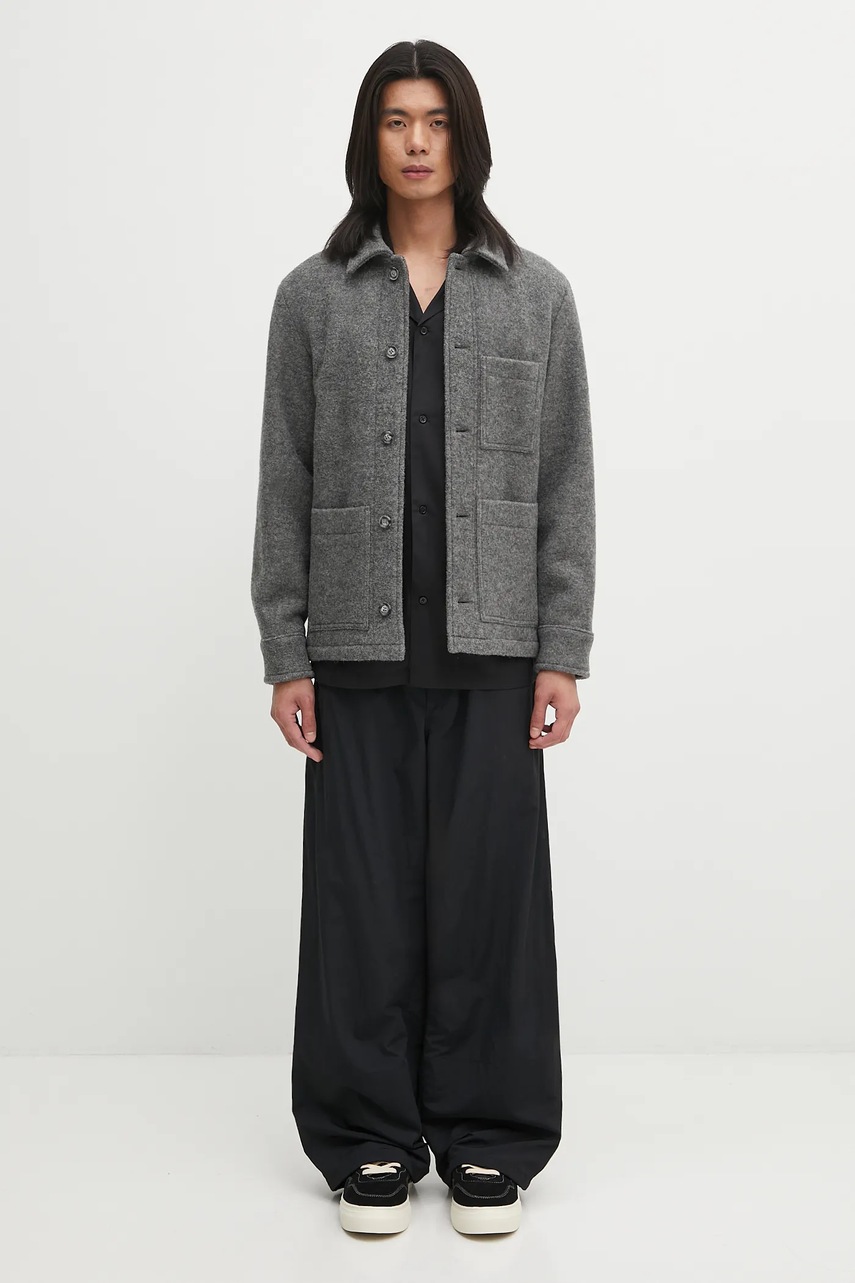 Vlněná bunda A.P.C. veste emile logo (obrázek 7)