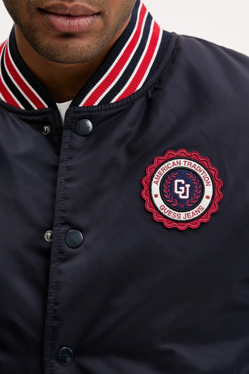 Μπουφάν bomber Guess Jeans χρώμα: ναυτικό μπλε, M5YL15 WHAA2 φωτογραφία