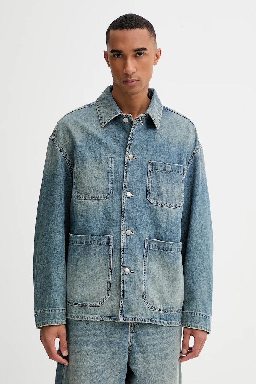 Diesel geacă jeans D-STACK-U JACKET de tranziție, oversize, A19260.068SK