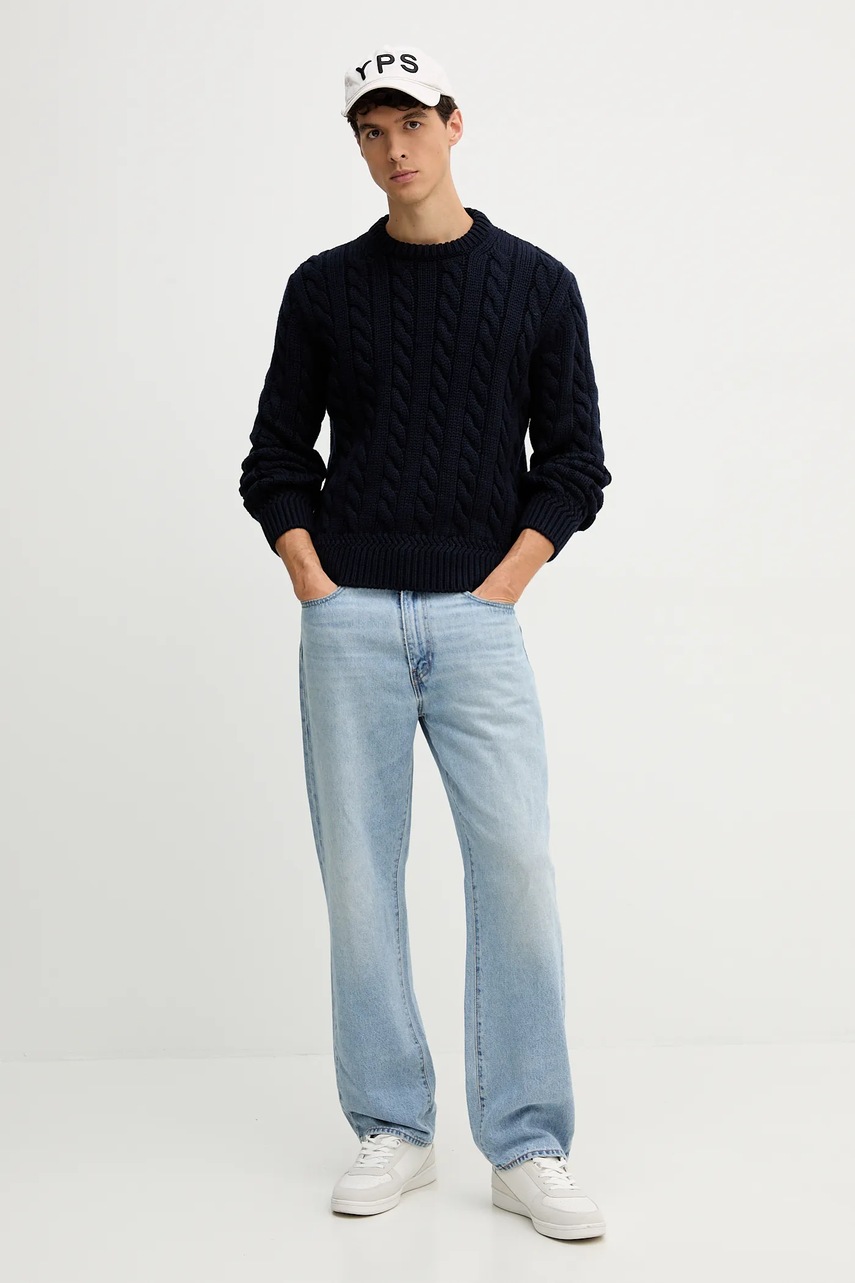 Шерстяной свитер Bally цвет синий тёплый MKN07V