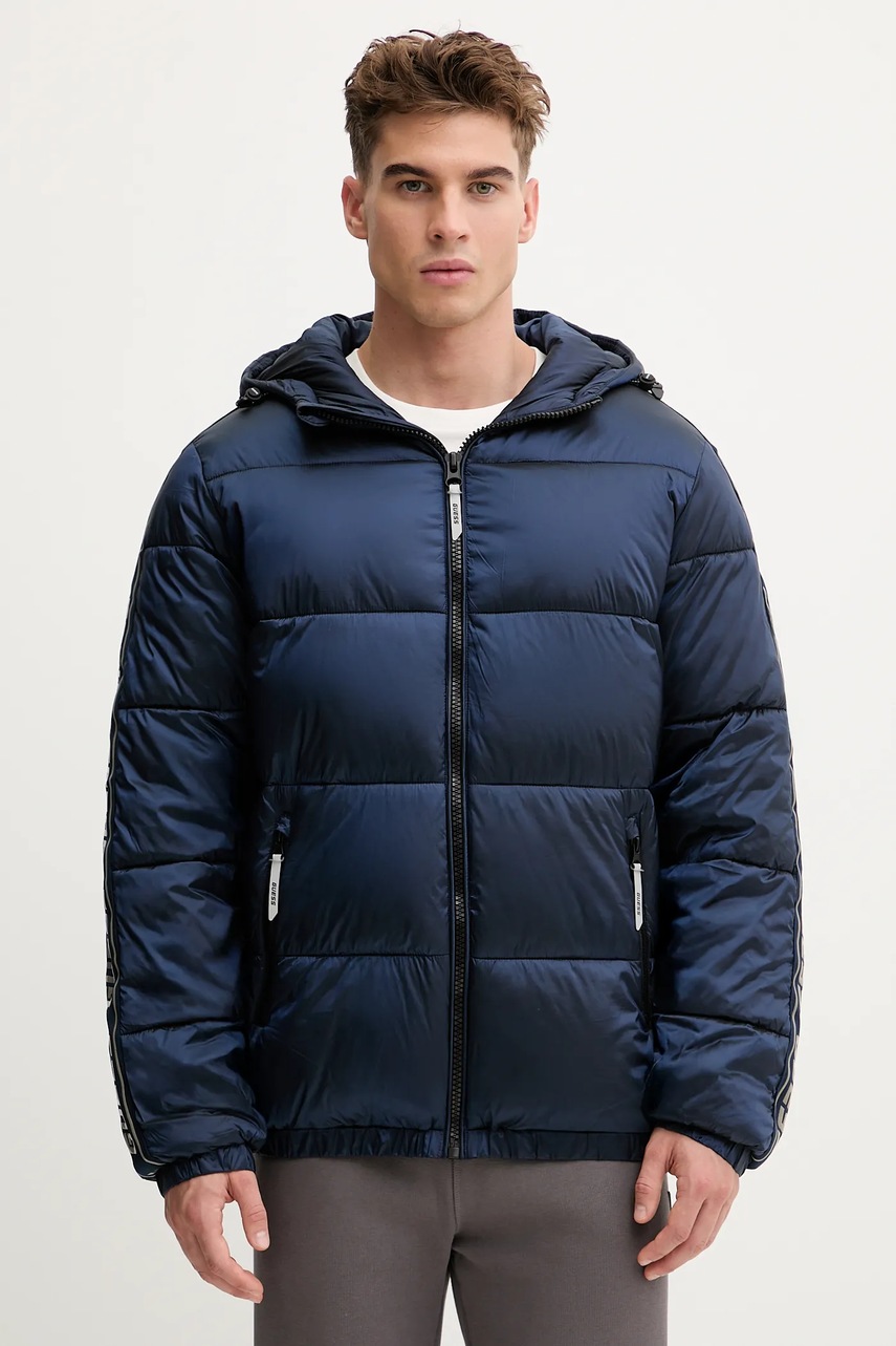 Levně Bunda Guess ARLO tmavomodrá barva, zimní, Z5BL17 WO06I