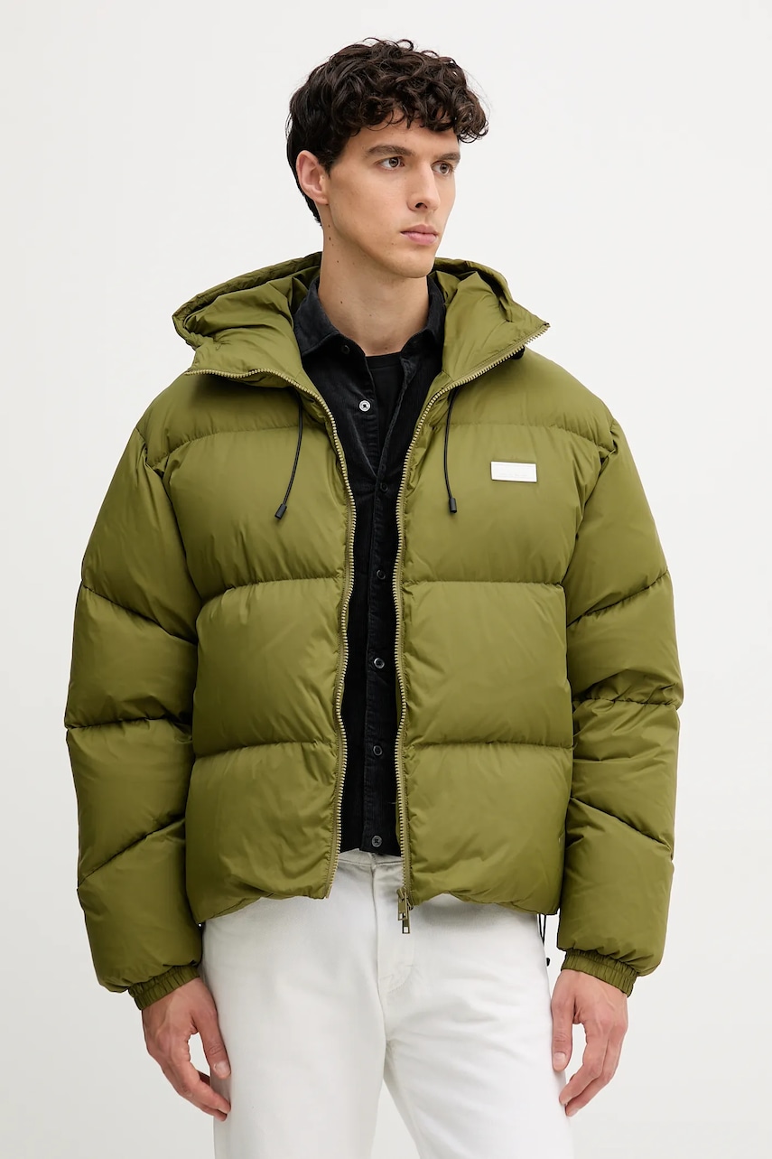 Levně Péřová bunda MSGM zelená barva, zimní, 3940MH08.257623