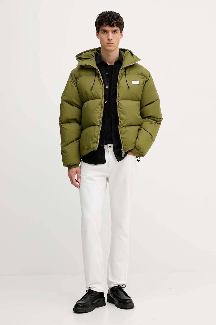 Пуховая куртка MSGM цвет зелёный зимняя 3940MH08.257623 Пуховая куртка MSGM цвет зелёный зимняя 3940MH08.257623