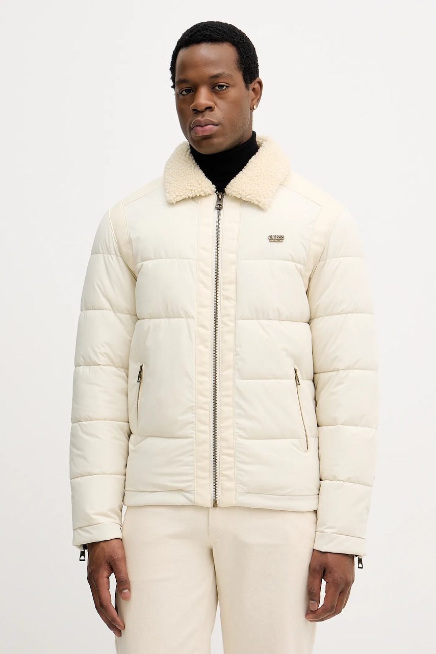 Levně Bunda Guess béžová barva, přechodná, M5BL2C W2762