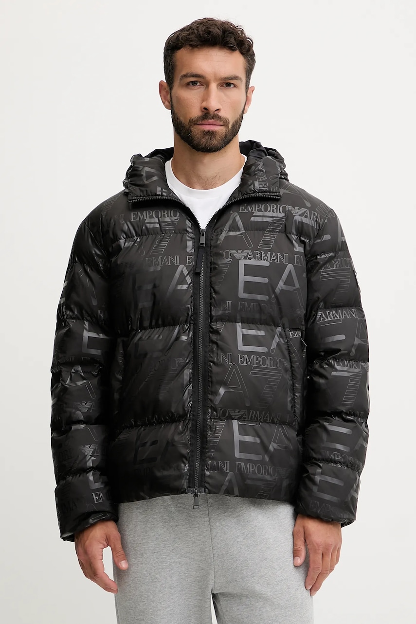 Levně Bunda EA7 Emporio Armani černá barva, zimní, AF15969.7M000697