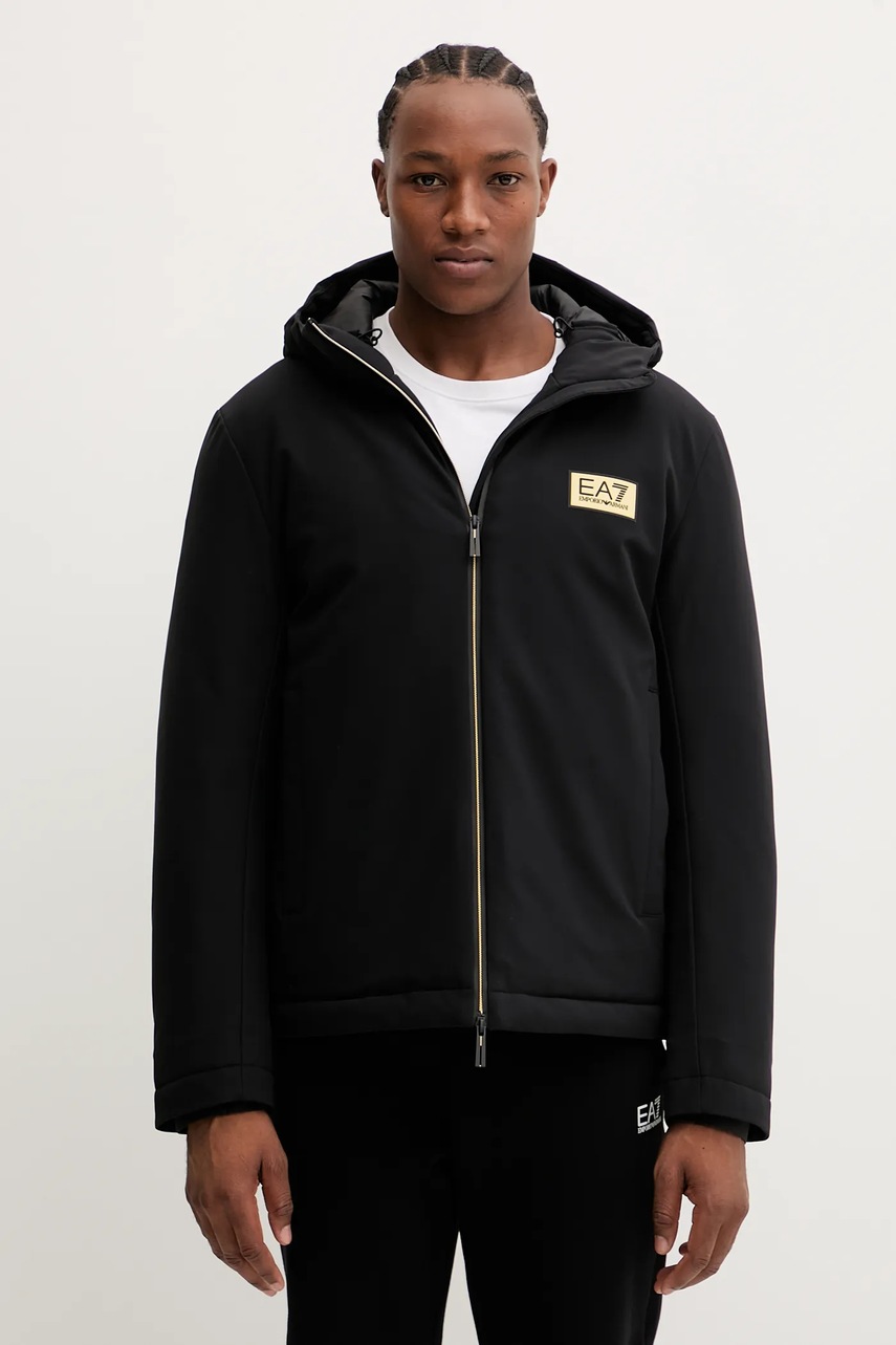Levně Bunda EA7 Emporio Armani černá barva, zimní, AF13563.7M001020