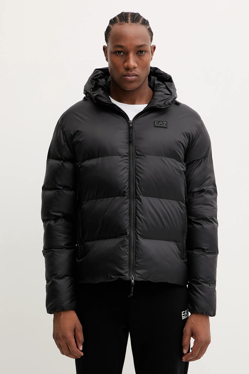 Levně Bunda EA7 Emporio Armani černá barva, zimní, AF15956.7M000694