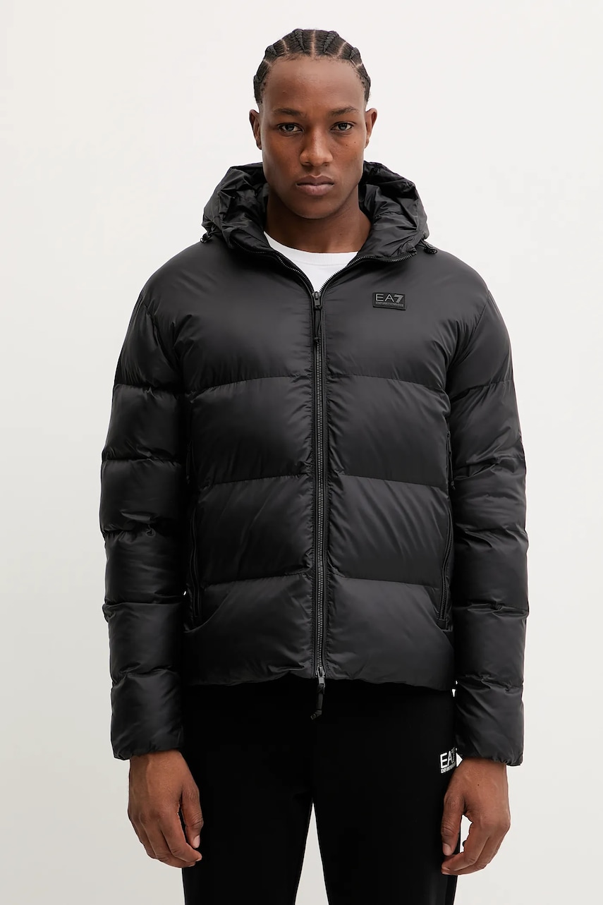 EA7 Emporio Armani geacă culoarea negru, de iarnă, AF15956.7M000694