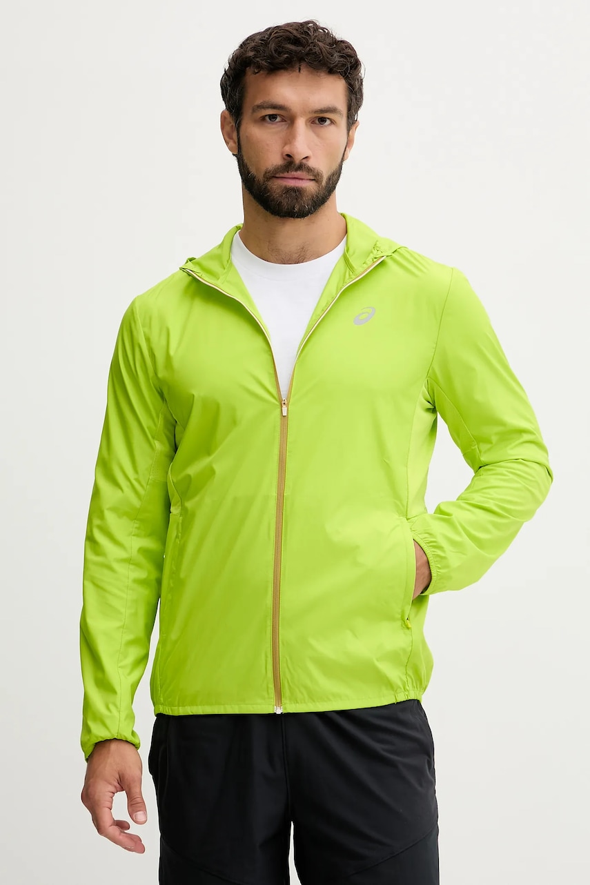 Asics jachetă de antrenament culoarea verde, de tranziție, 2011D216
