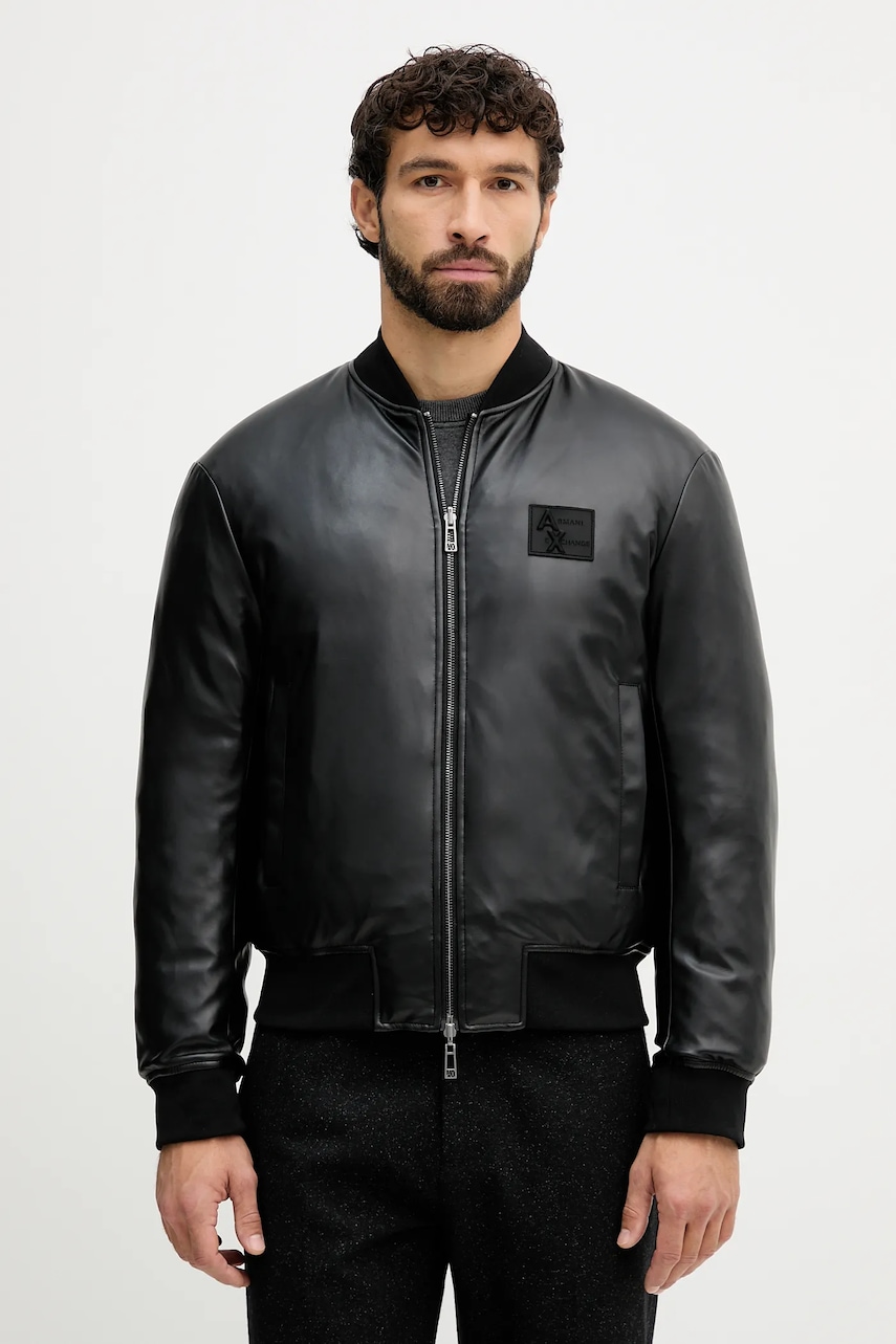 Armani Exchange geacă bomber cu doua fete culoarea negru, de iarna, oversize, XM001104 AF16647