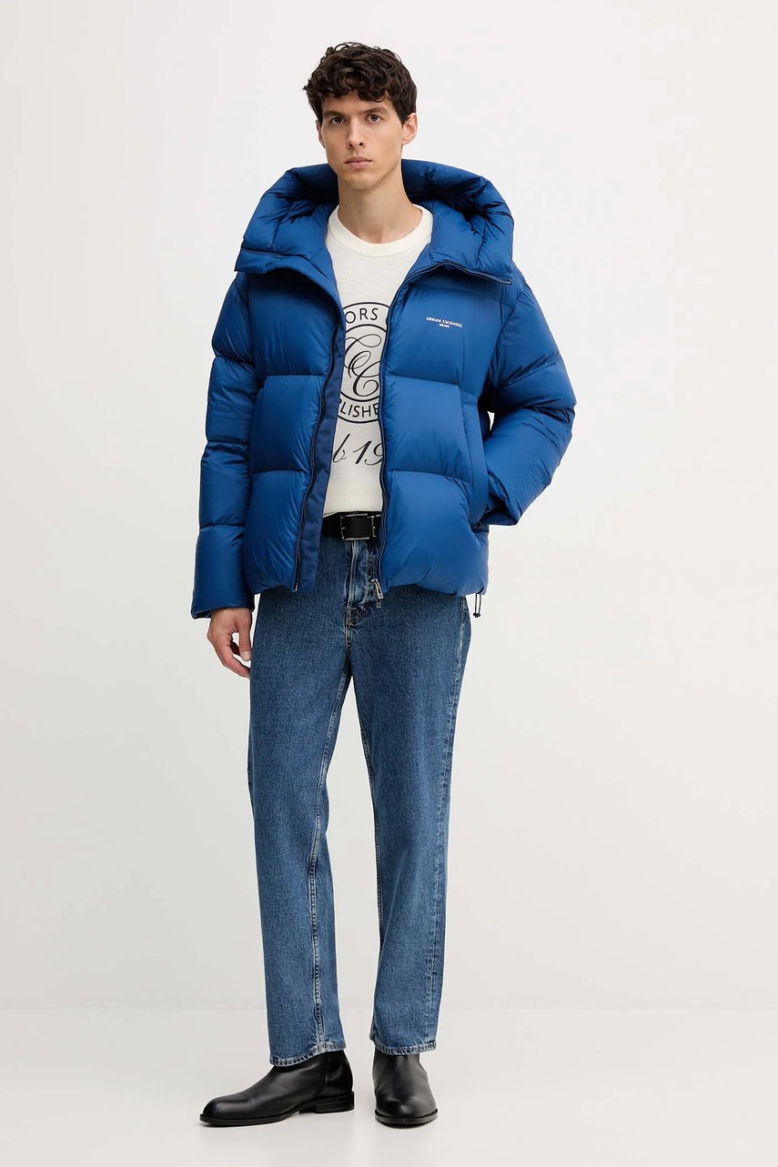 Пуховая куртка Armani Exchange цвет синий зимняя XM001115 AF16589