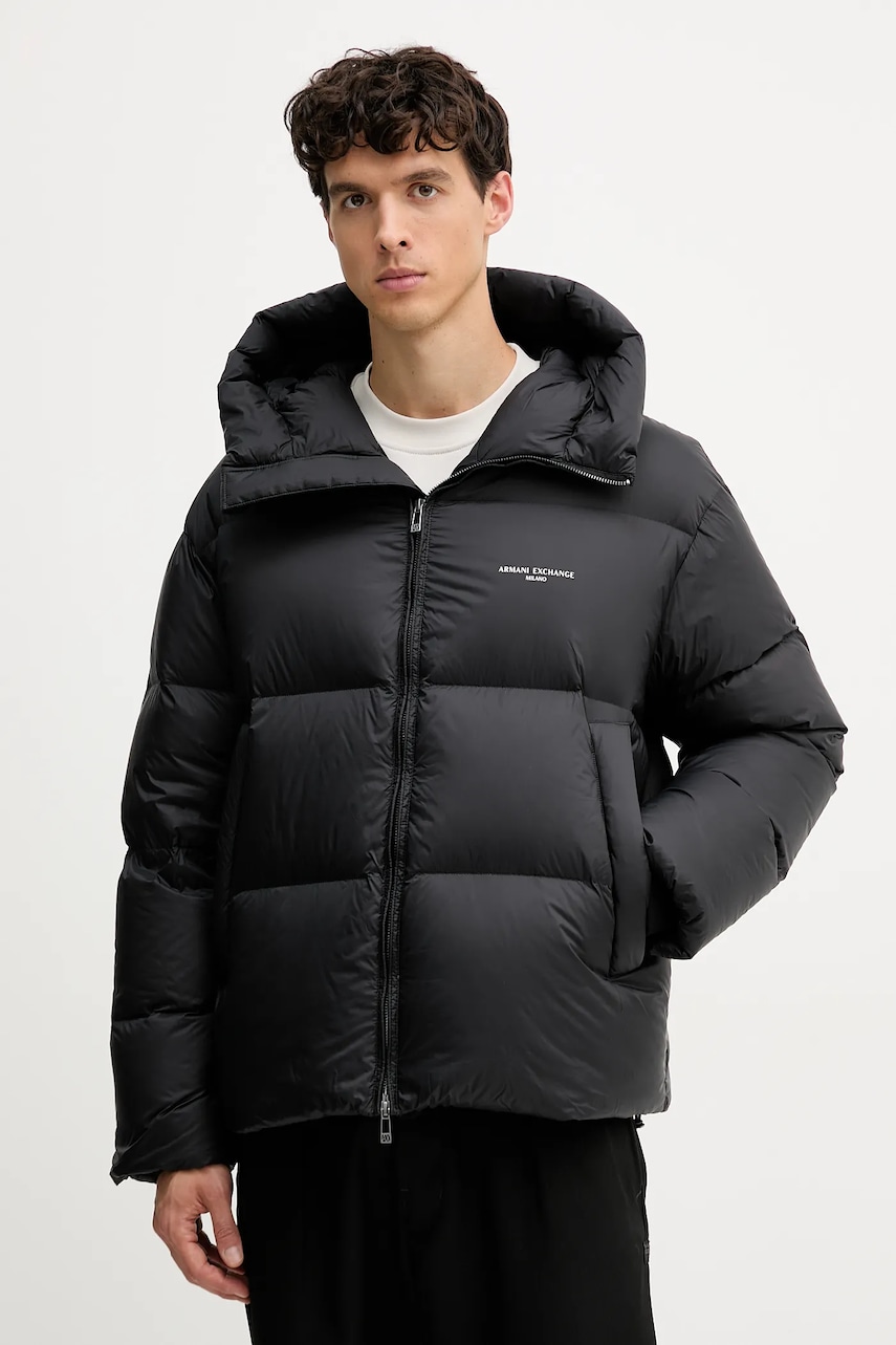 Levně Péřová bunda Armani Exchange černá barva, zimní, XM001115 AF16589