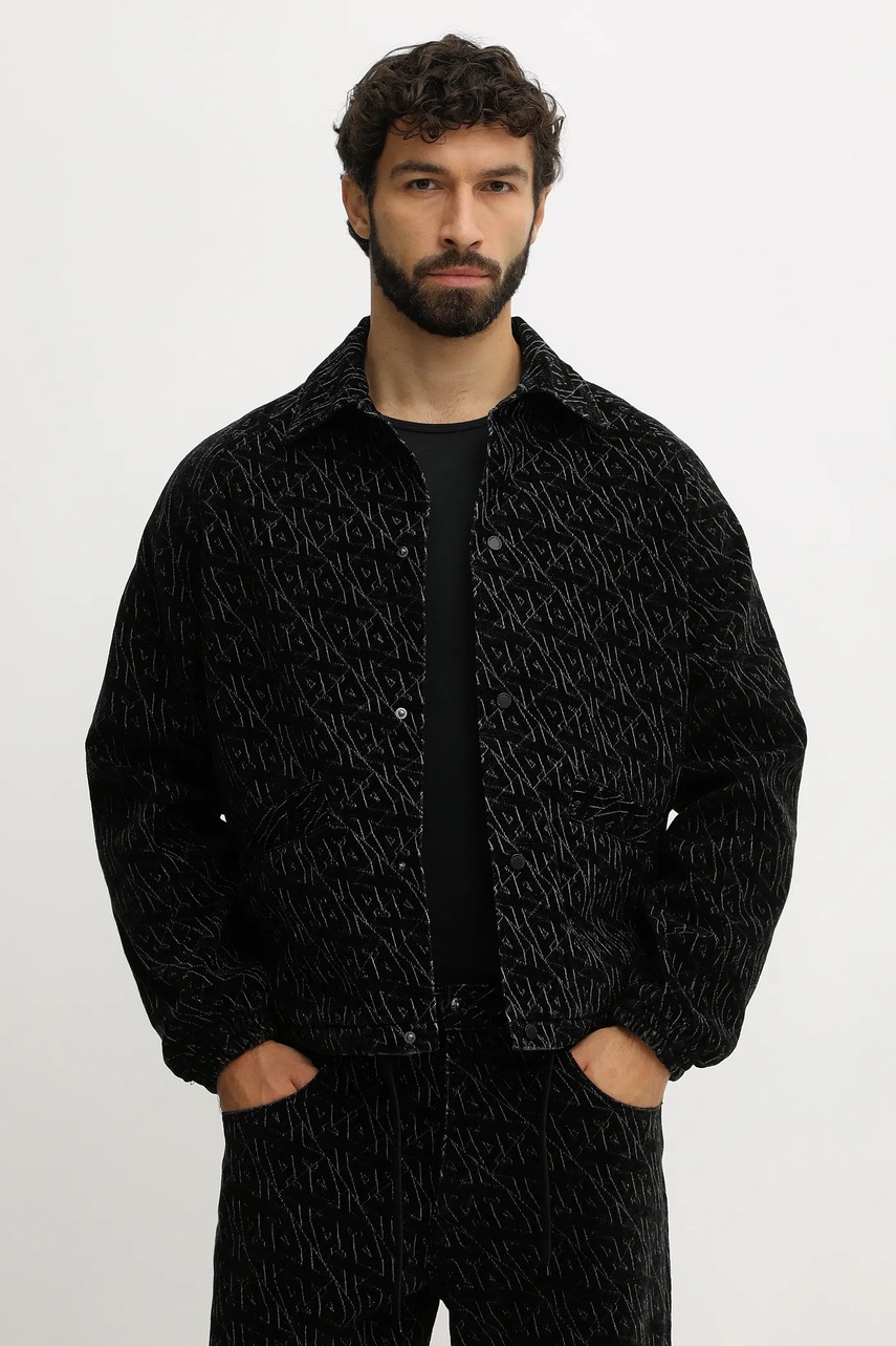 Armani Exchange geacă culoarea negru, de tranziție, XM001866 AF18821