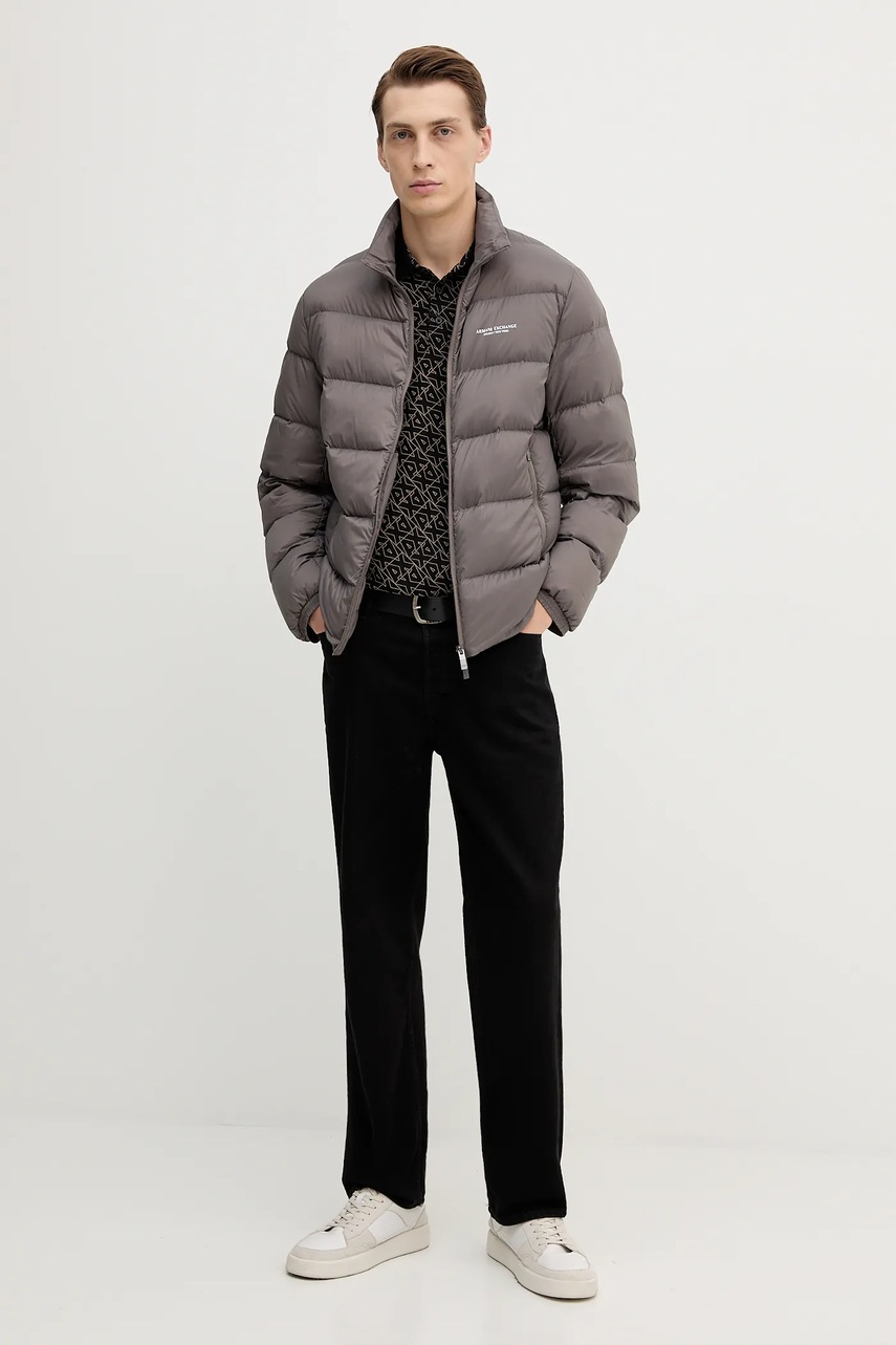 Пуховая куртка Armani Exchange цвет серый зимняя XM001575 AF16927