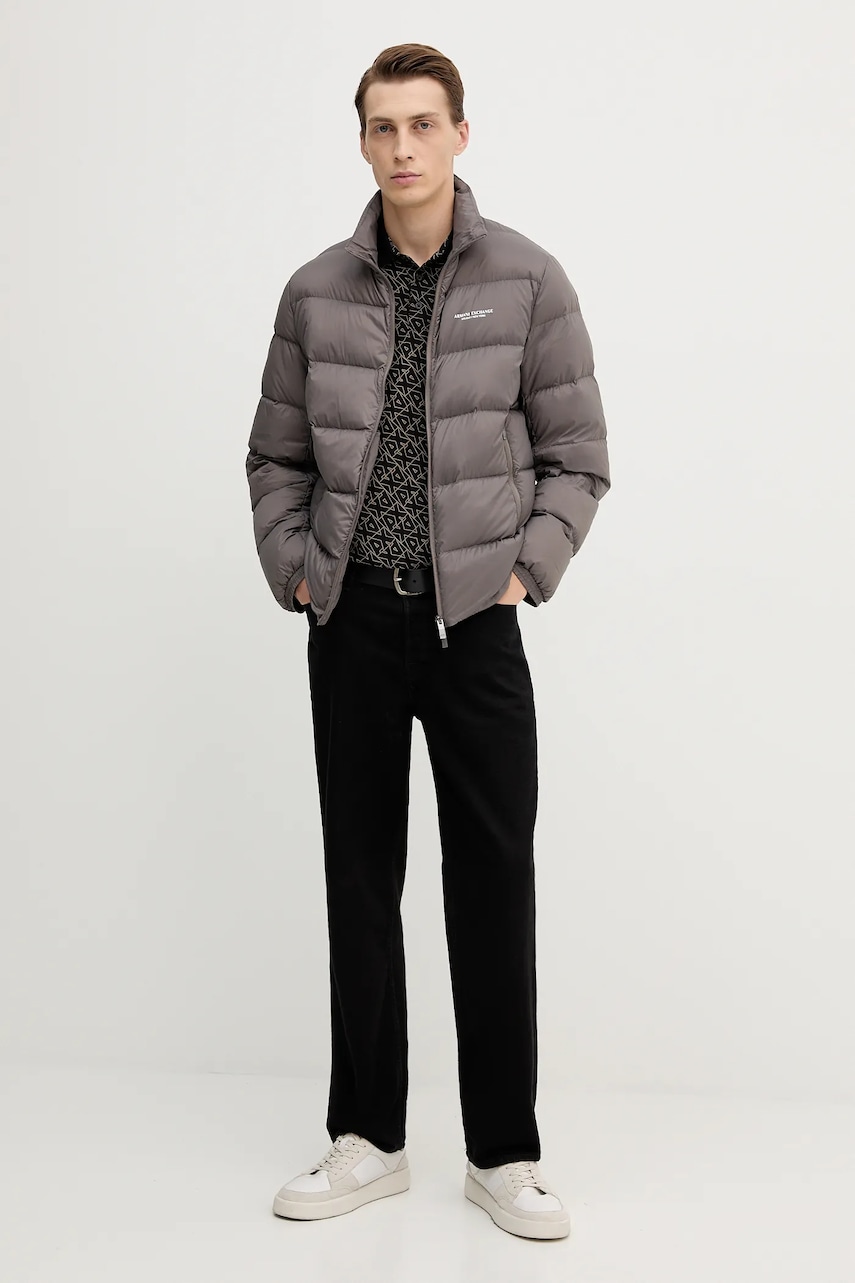 Пуховая куртка Armani Exchange цвет серый зимняя XM001575 AF16927 Пуховая куртка Armani Exchange цвет серый зимняя XM001575 AF16927