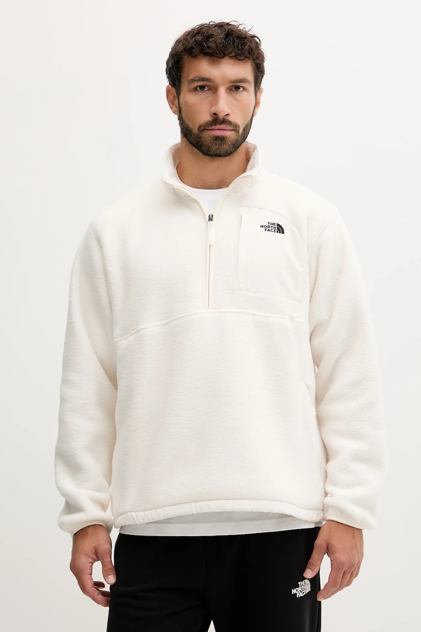 The North Face hanorac fleece culoarea bej, uni, NF0A8FKPQLI1