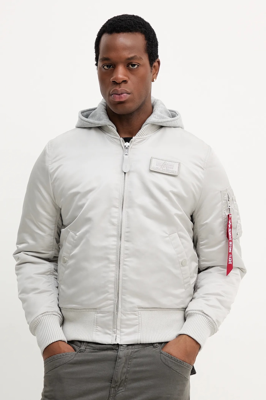 Alpha Industries geacă bomber culoarea gri, de iarnă, 128113.666