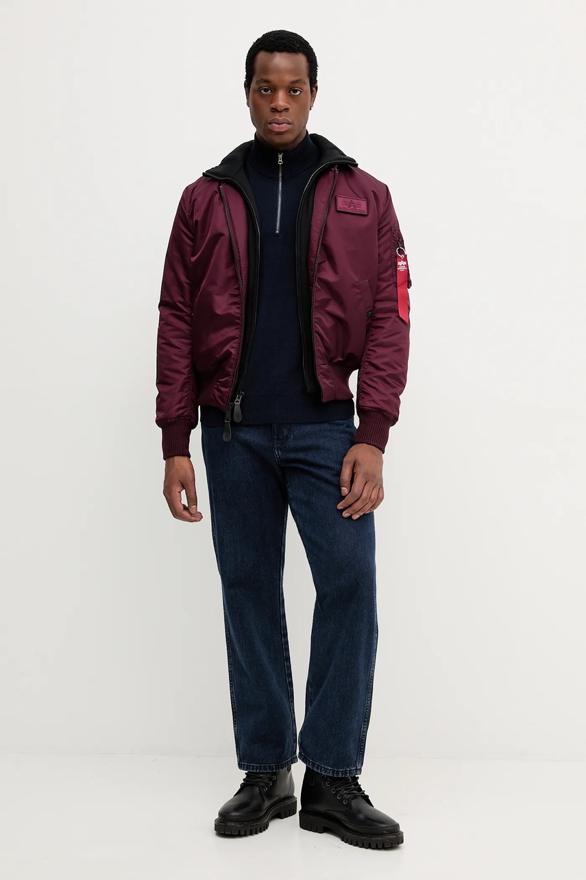 Куртка-бомбер Alpha Industries цвет бордовый зимняя 183110.608