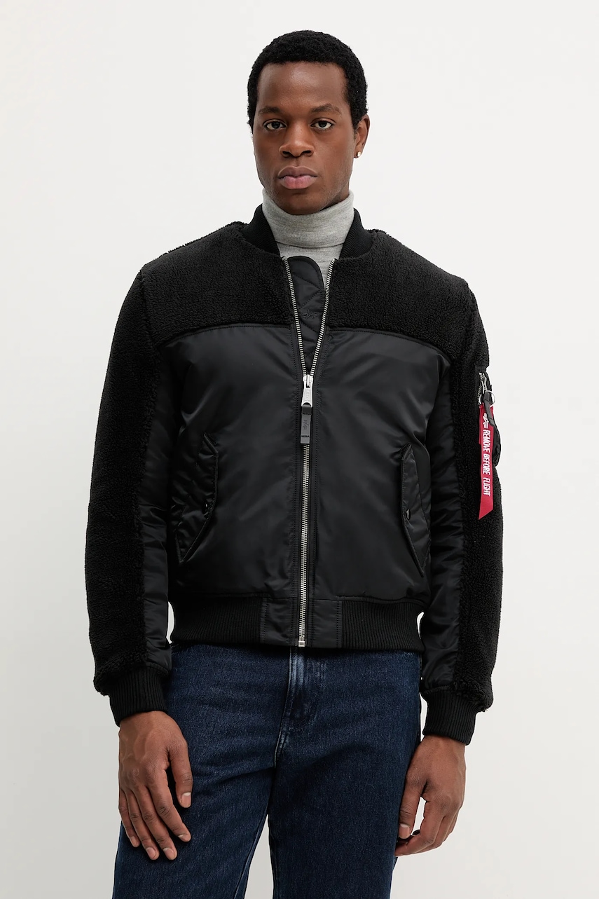 Levně Bomber bunda Alpha Industries černá barva, přechodná, 258118.03